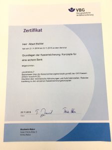 Zertifikat Grundlagen der Kassensicherung: Konzepte für eine sichere Bank