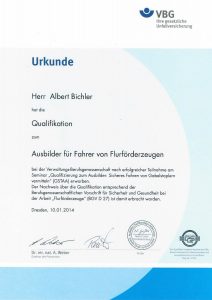 Qualifikation: Ausbilder für Fahrer von Flurförderzeugen